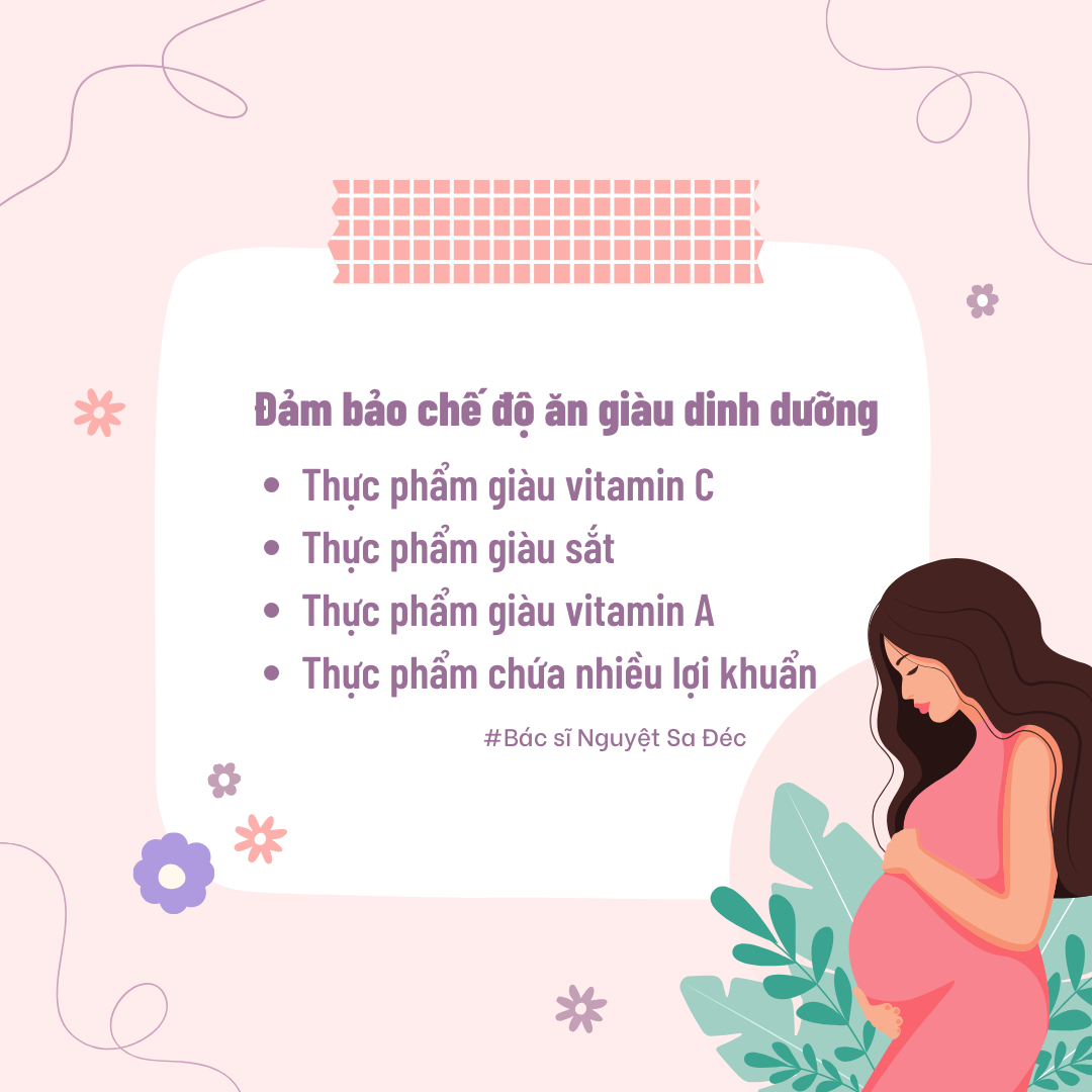 Đảm bảo chế độ ăn giàu dinh dưỡng